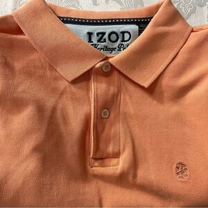 IZOD Cotton Soft Orange Short Sleeve Heritage Polo Collared Men Size Medium